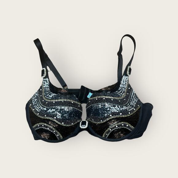 Vintage Y2K Marciano by Guess Sequined Rhinestone Bra | 36D - Picture 6 of 11